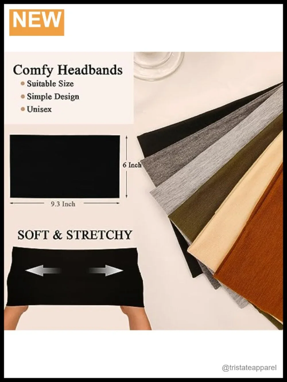 6 Pack Wide Stretch Headbands for Women - Boho, Knotted, Yoga, Workout